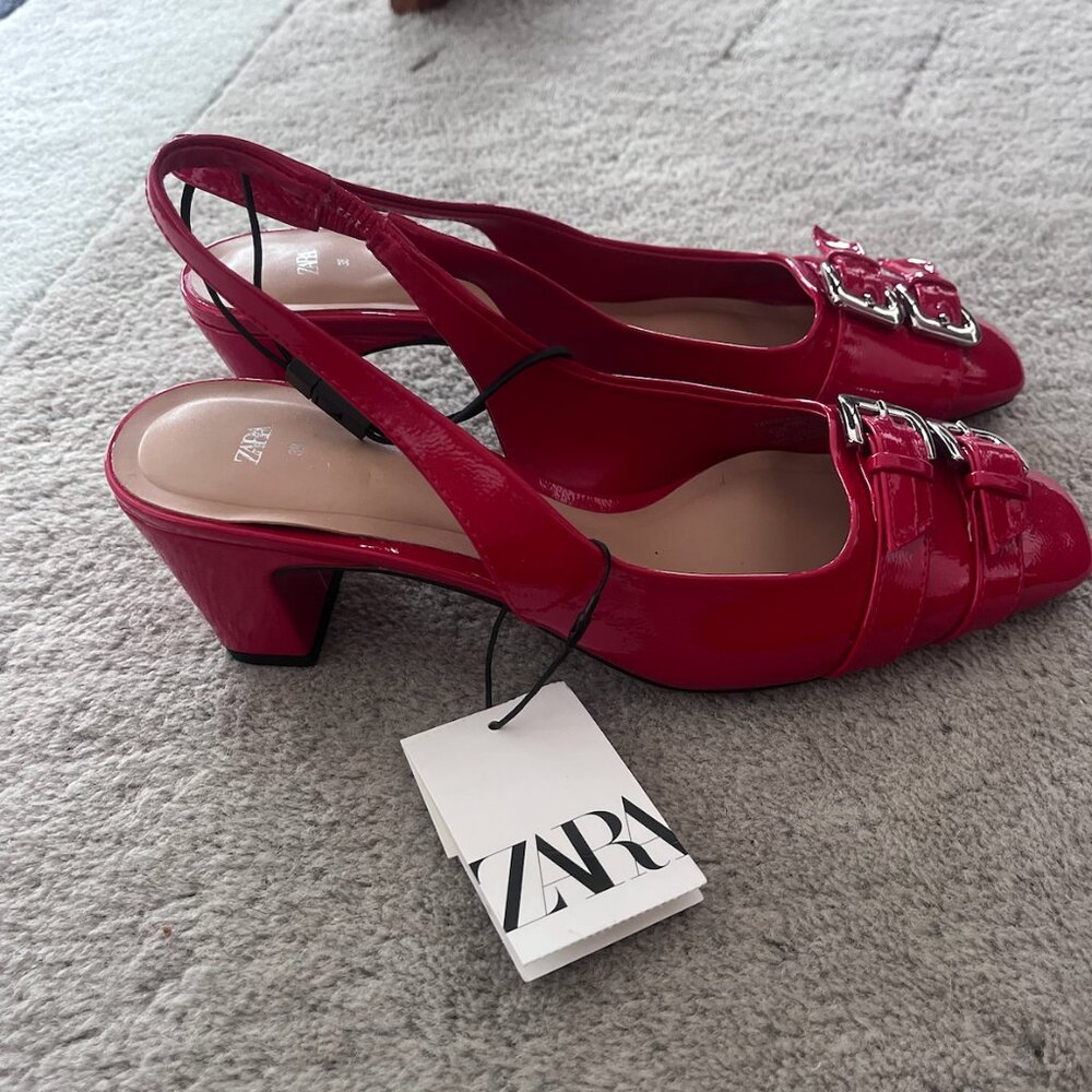 Zara Red Heels / Slingbacks - Picture 6 of 6